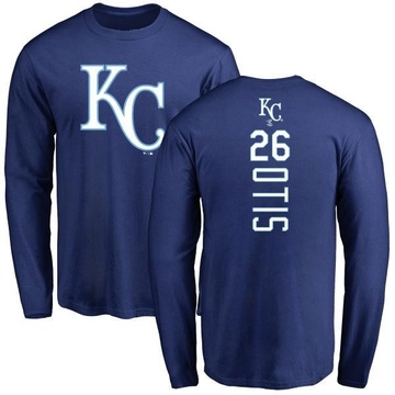 Men's Kansas City Royals Amos Otis ＃26 Backer Long Sleeve T-Shirt - Royal