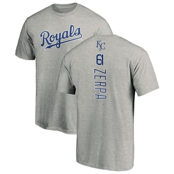 Men's Kansas City Royals Angel Zerpa ＃61 Backer T-Shirt Ash