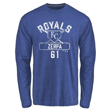 Men's Kansas City Royals Angel Zerpa ＃61 Base Runner Long Sleeve T-Shirt - Royal