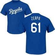 Men's Kansas City Royals Angel Zerpa ＃61 Roster Name & Number T-Shirt - Royal