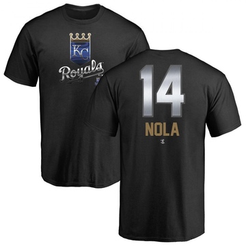 Men's Kansas City Royals Austin Nola ＃14 Midnight Mascot T-Shirt - Black