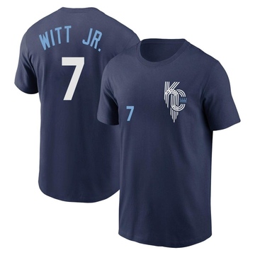 Men's Kansas City Royals Bobby Witt Jr. ＃7 2022 City Connect Name & Number T-Shirt - Navy