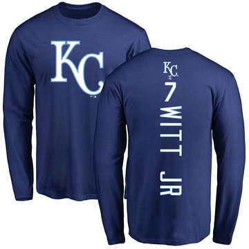 Men's Kansas City Royals Bobby Witt Jr. ＃7 Backer Long Sleeve T-Shirt - Royal