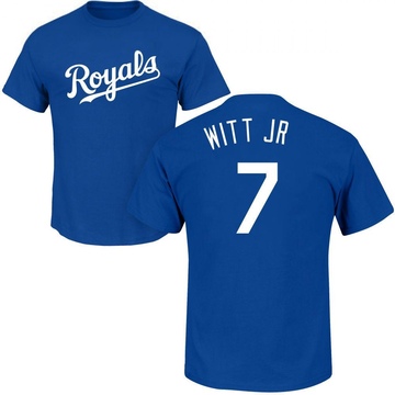 Men's Kansas City Royals Bobby Witt Jr. ＃7 Roster Name & Number T-Shirt - Royal