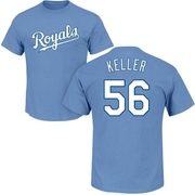 Men's Kansas City Royals Brad Keller ＃56 Roster Name & Number T-Shirt - Light Blue