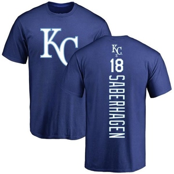 Men's Kansas City Royals Bret Saberhagen ＃18 Backer T-Shirt - Royal