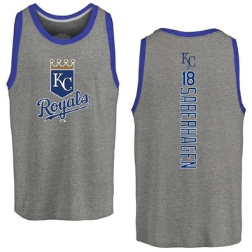 Men's Kansas City Royals Bret Saberhagen ＃18 Backer Tank Top Ash