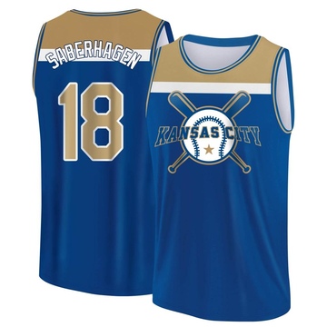 Men's Kansas City Royals Bret Saberhagen ＃18 Legend Baseball Tank Top - Royal/Yellow