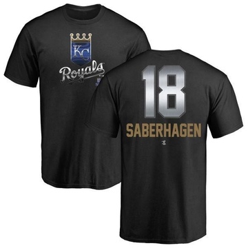 Men's Kansas City Royals Bret Saberhagen ＃18 Midnight Mascot T-Shirt - Black