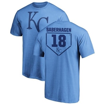 Men's Kansas City Royals Bret Saberhagen ＃18 RBI T-Shirt - Light Blue