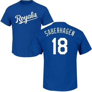 Men's Kansas City Royals Bret Saberhagen ＃18 Roster Name & Number T-Shirt - Royal