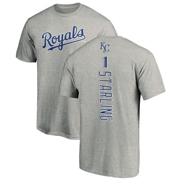 Men's Kansas City Royals Bubba Starling ＃11 Backer T-Shirt Ash
