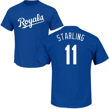 Men's Kansas City Royals Bubba Starling ＃11 Roster Name & Number T-Shirt - Royal