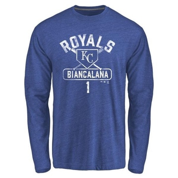 Men's Kansas City Royals Buddy Biancalana ＃1 Base Runner Long Sleeve T-Shirt - Royal