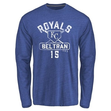 Men's Kansas City Royals Carlos Beltran ＃15 Base Runner Long Sleeve T-Shirt - Royal