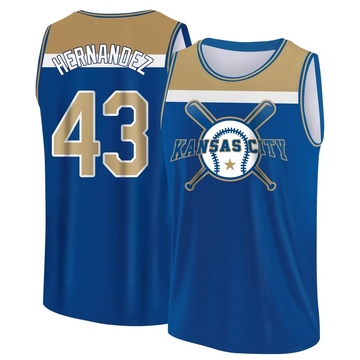 Men's Kansas City Royals Carlos Hernandez ＃43 Legend Baseball Tank Top - Royal/Yellow