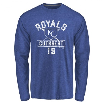 Men's Kansas City Royals Cheslor Cuthbert ＃19 Base Runner Long Sleeve T-Shirt - Royal