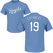 Men's Kansas City Royals Cheslor Cuthbert ＃19 Roster Name & Number T-Shirt - Light Blue