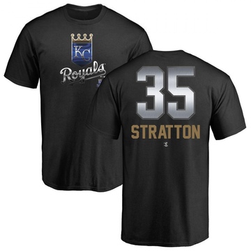 Men's Kansas City Royals Chris Stratton ＃35 Midnight Mascot T-Shirt - Black