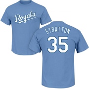 Men's Kansas City Royals Chris Stratton ＃35 Roster Name & Number T-Shirt - Light Blue