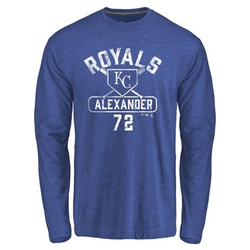 Men's Kansas City Royals CJ Alexander ＃72 Base Runner Long Sleeve T-Shirt - Royal