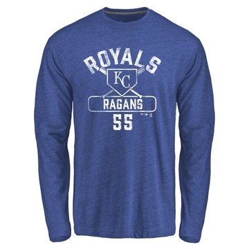 Men's Kansas City Royals Cole Ragans ＃55 Base Runner Long Sleeve T-Shirt - Royal