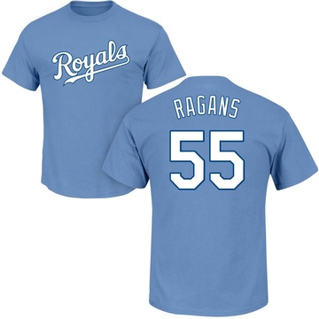 Men's Kansas City Royals Cole Ragans ＃55 Roster Name & Number T-Shirt - Light Blue