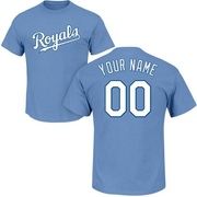 Men's Kansas City Royals Custom ＃00 Roster Name & Number T-Shirt - Light Blue