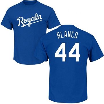Men's Kansas City Royals Dairon Blanco ＃44 Roster Name & Number T-Shirt - Royal