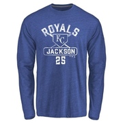 Men's Kansas City Royals Danny Jackson ＃25 Base Runner Long Sleeve T-Shirt - Royal