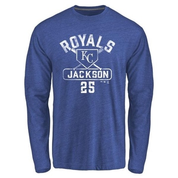 Men's Kansas City Royals Danny Jackson ＃25 Base Runner Long Sleeve T-Shirt - Royal