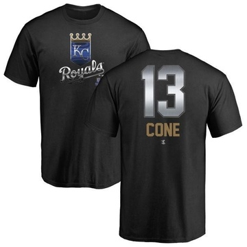 Men's Kansas City Royals David Cone ＃13 Midnight Mascot T-Shirt - Black