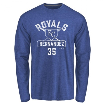 Men's Kansas City Royals Diego Hernandez ＃35 Base Runner Long Sleeve T-Shirt - Royal