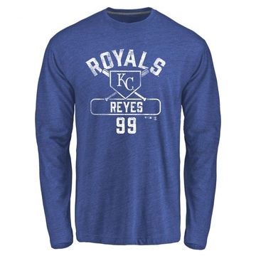 Men's Kansas City Royals Franmil Reyes ＃99 Base Runner Long Sleeve T-Shirt - Royal