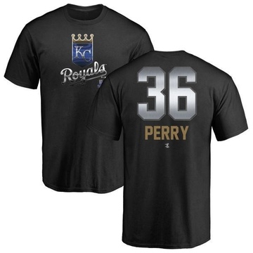 Men's Kansas City Royals Gaylord Perry ＃36 Midnight Mascot T-Shirt - Black