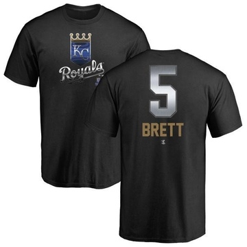Men's Kansas City Royals George Brett ＃5 Midnight Mascot T-Shirt - Black