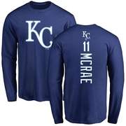 Men's Kansas City Royals Hal Mcrae ＃11 Backer Long Sleeve T-Shirt - Royal