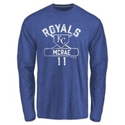 Men's Kansas City Royals Hal Mcrae ＃11 Base Runner Long Sleeve T-Shirt - Royal