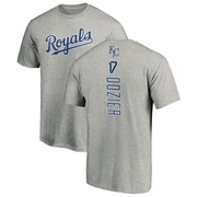 Men's Kansas City Royals Hunter Dozier ＃17 Backer T-Shirt Ash
