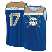 Men's Kansas City Royals Hunter Dozier ＃17 Legend Baseball Tank Top - Royal/Yellow