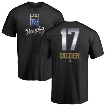 Men's Kansas City Royals Hunter Dozier ＃17 Midnight Mascot T-Shirt - Black
