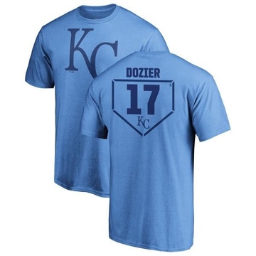 Men's Kansas City Royals Hunter Dozier ＃17 RBI T-Shirt - Light Blue