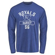 Men's Kansas City Royals Hunter Harvey ＃56 Base Runner Long Sleeve T-Shirt - Royal