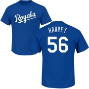 Men's Kansas City Royals Hunter Harvey ＃56 Roster Name & Number T-Shirt - Royal