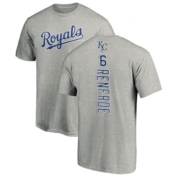 Men's Kansas City Royals Hunter Renfroe ＃16 Backer T-Shirt Ash