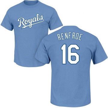 Men's Kansas City Royals Hunter Renfroe ＃16 Roster Name & Number T-Shirt - Light Blue