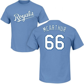 Men's Kansas City Royals James McArthur ＃66 Roster Name & Number T-Shirt - Light Blue