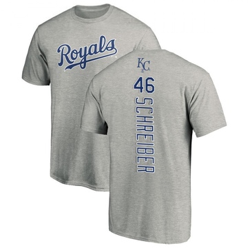Men's Kansas City Royals John Schreiber ＃46 Backer T-Shirt Ash