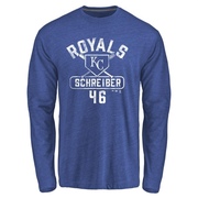 Men's Kansas City Royals John Schreiber ＃46 Base Runner Long Sleeve T-Shirt - Royal