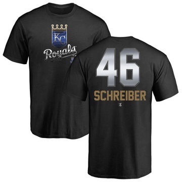 Men's Kansas City Royals John Schreiber ＃46 Midnight Mascot T-Shirt - Black